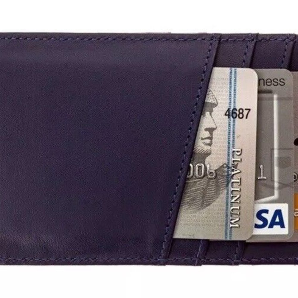 NEW Tovier RFID Blocking Genuine Slim Leather Wallet Credit Card Case Sleeve NIB